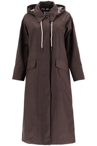 Barbour X Alexa Chung Natalie Hooded Coat In Brown