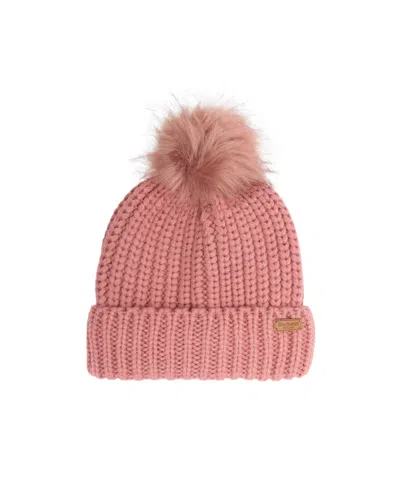 Barbour Chunky Knit Beanie In Pink