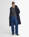 Barbour Clarence Womens Long Puffer Jacket In Blue