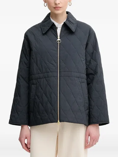 Barbour Clarissa Quilted Diamond-pattern Jacket In Blue