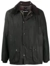 Barbour Bedale Jacket In Waxed Recycled Fabric In Green