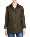 Barbour Classic Beadnell Waxed Cotton Jacket In Olive