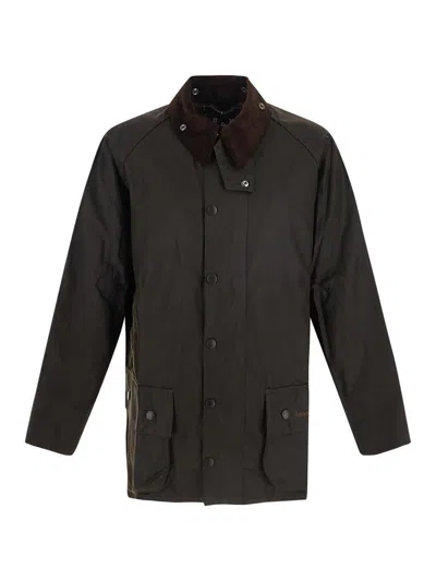 Barbour Beaufort Waxed Cotton Jacket In Olive