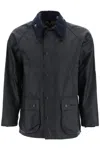 Barbour Collared Wax Jacket In Blue