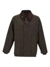 Barbour Beaufort Waxed Cotton Jacket In Green