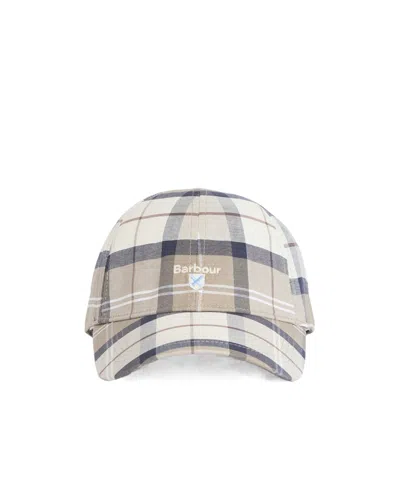 Barbour Classic Checkered Baseball Cap In White