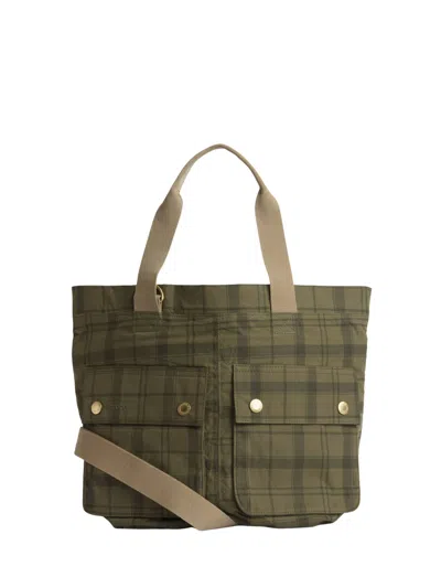 Barbour Classic Cotton Messenger Bag For Men In Green