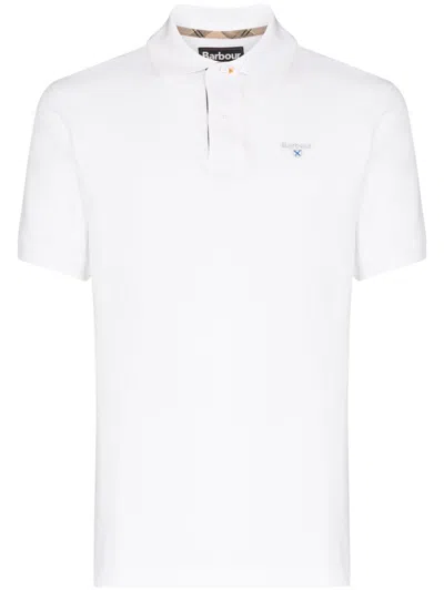 Barbour Classic Cotton-piqué Polo Shirt For Men In White