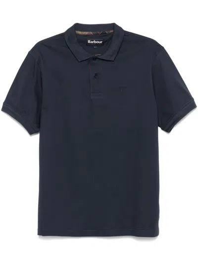 Barbour Classic Navy Blue Polo Shirt In Black