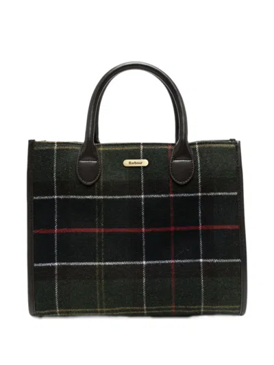 Barbour Classic Tartan Tote Bag In Black