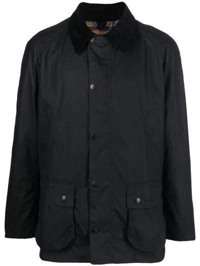 Barbour Classic Waxed Cotton Coat For Men In Navy