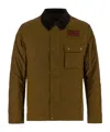 Barbour Khaki Green Cotton International Workers Wax Jacket In Brown