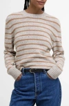Barbour Claydon Stripe Wool Blend Sweater In Gray