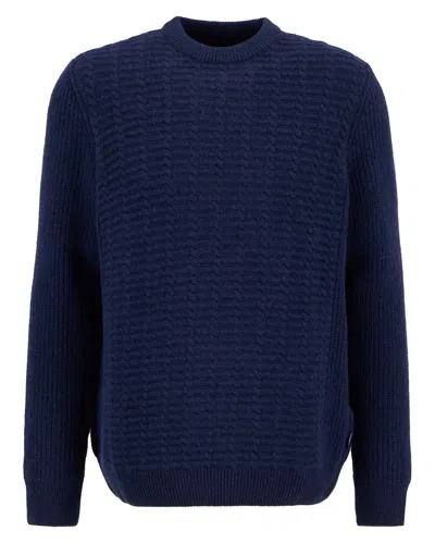 Barbour Cleveland Mens Crew Neck Sweater In Blue