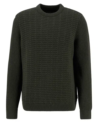 Barbour Cleveland Mens Crew Neck Sweater In Brown