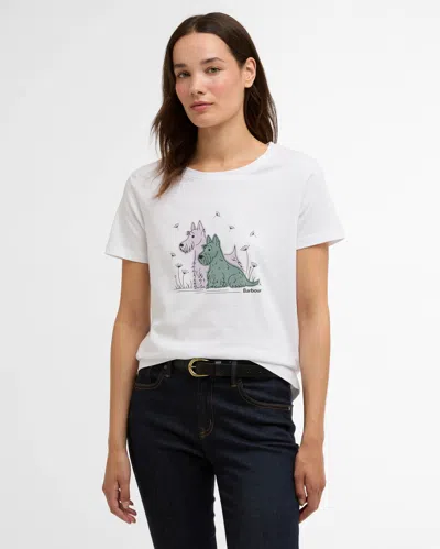 Barbour Clover Cotton Graphic T-shirt In White