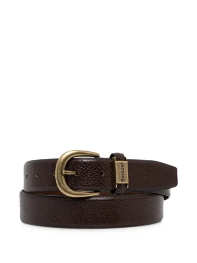 Barbour Clyde Grained-leather Buckle-fastening Belt In Brown