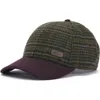 Barbour Clyde Plaid Adjustable Tweed Baseball Cap In Brown/olive Plaid