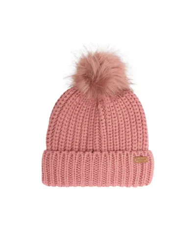 Barbour Coarse-needle Fuzzy-knit Cold Cap In Pink