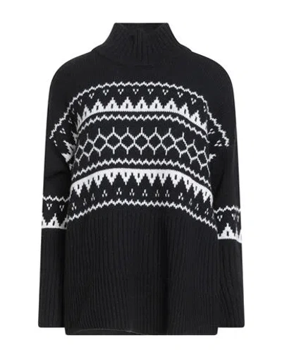 Barbour Coast To Country Woman Turtleneck Black Size L Cotton, Wool, Polyester, Polyamide, Textile F