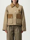 Barbour Phoebe Corduroy-trimmed Jacket In Neutral