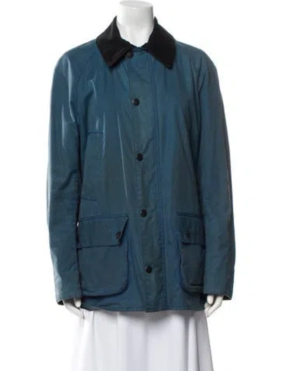 Pre-owned Barbour Coat In Blue
