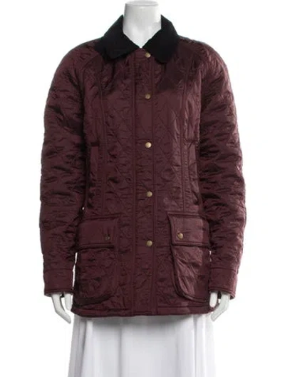 Pre-owned Barbour Coat In Burgundy