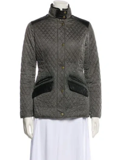 Pre-owned Barbour Coat In Gray