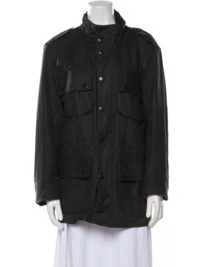 Pre-owned Barbour Coat In Gray
