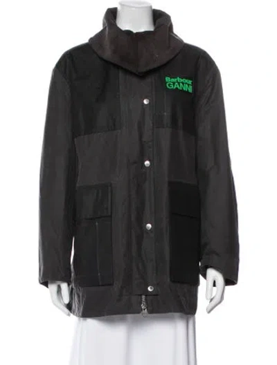 Pre-owned Barbour Coat In Gray
