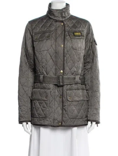 Pre-owned Barbour Coat In Gray