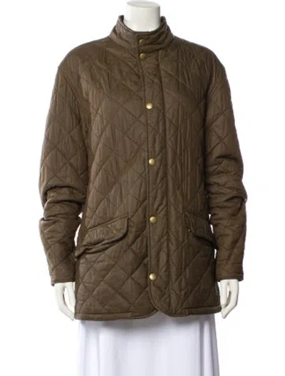 Pre-owned Barbour Coat In Green