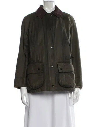 Pre-owned Barbour Coat In Green