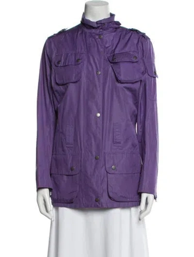 Pre-owned Barbour Coat In Purple