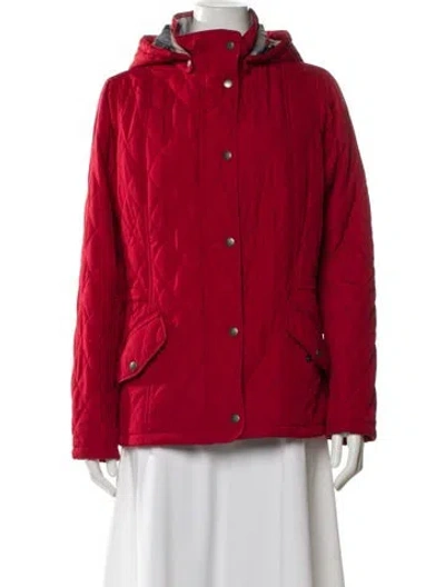 Pre-owned Barbour Coat In Red