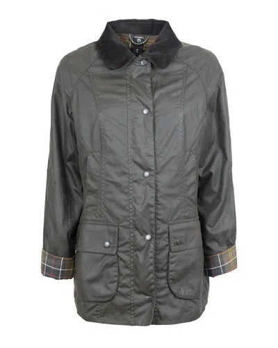 Barbour Giubbino Cerato ''classic Beadnell'' Verde Oliva In Ol71