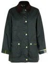 Barbour Modern Beadnell Waxed Cotton Jacket In Green