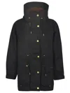 Barbour Funnel Neck Drawstring Long-sleeved Jacket In Sage Classic