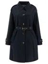 Barbour Belted Button-fastening Trench Coat In Blue