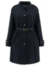 Barbour Belted Button-fastening Trench Coat In Blue