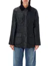 Barbour Collared Button-up Corduroy Jacket In Black