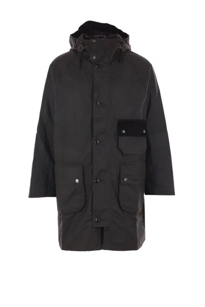 Barbour Solway Trench Wax Coat In Animal Print