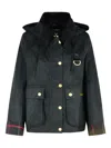 Barbour Cotton Reighton Wax Jacket In Black