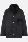 Barbour Modified Solway Waxed Coat In Black