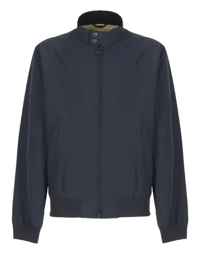 Barbour Collar Ribbed Cuffs Pockets In Blue