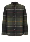 Barbour Chapter Tailored Fit Plaid Fleece Button-up Shirt Jacket In Green