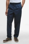 Barbour Cole Relaxed Fit Pleated Cotton Poplin Chinos In Blue