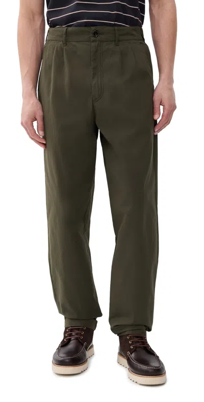 Barbour Cole Relaxed Fit Trousers Olive In Green