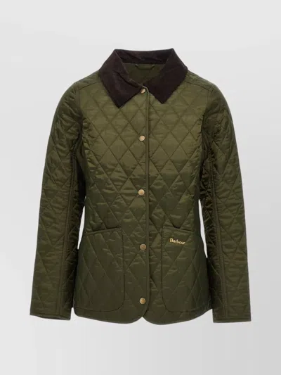 Barbour Annandale Corduroy-trimmed Quilted Shell Jacket In Green