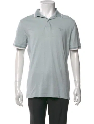 Pre-owned Barbour Collar Short Sleeve Polo Shirt In Blue